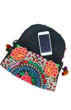 Hmong Cross Body Pom Pom Bag