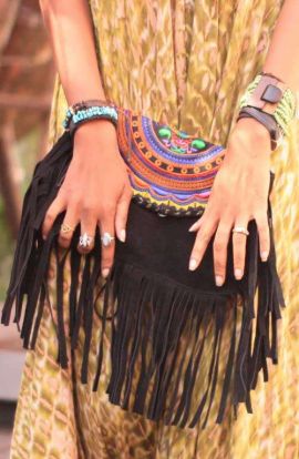 Sadie Fringe Bag - Black Tassels