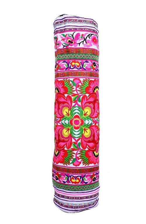 Handmade Yoga mat bag with zipper - floral yoga mat carrier for women