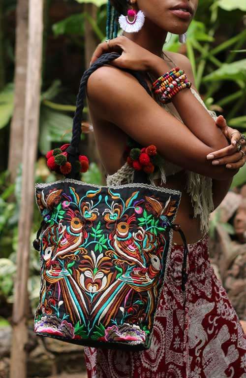 Colorful Vintage Half Moon Boho Bag Handmade In Thailand, Handmade By  Offbeat Boutique
