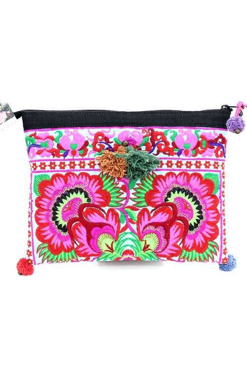 Pink Flower Large Clutch