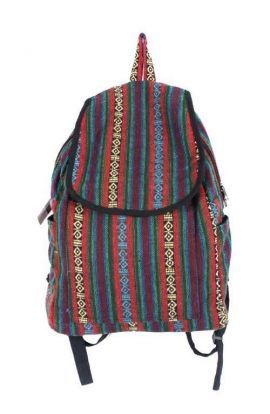 Striped Woven Backpack