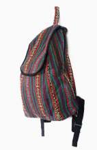 Striped Woven Backpack