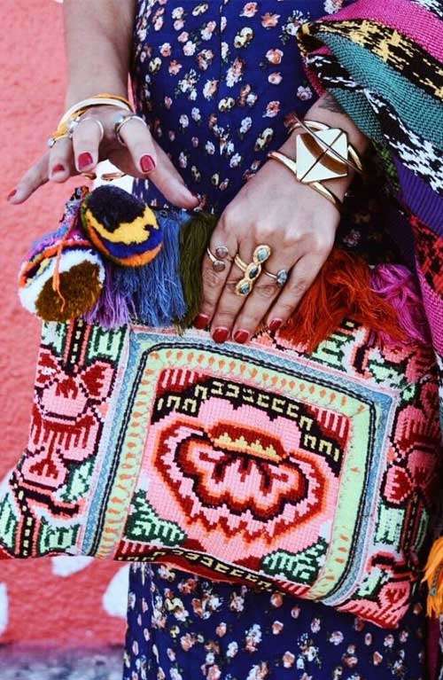 Boho Bag, Bags, Vintage Indian Sequined Embroidered Boho Bag Multicolored