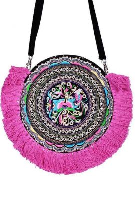 Cross Body Bag - Pink Tassels