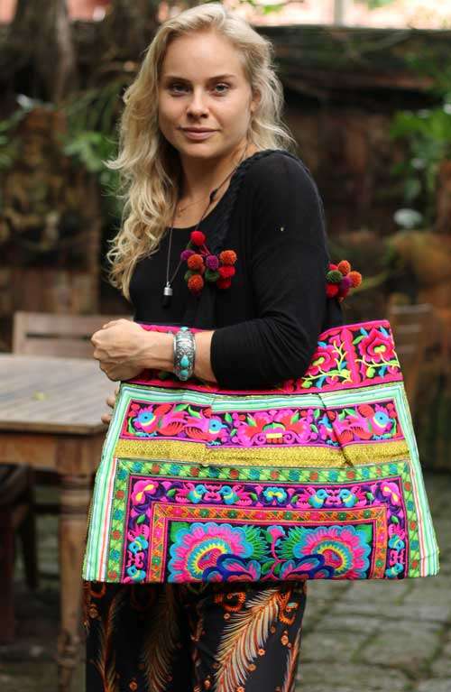 Sandy Beach Boho Bag - Thai Flower (D)