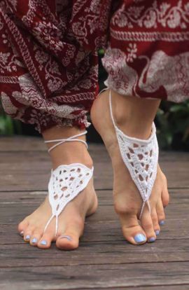 Barefootsandals - Crochet White