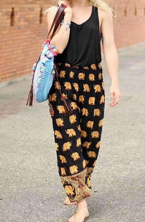 Pantalon Sarouel Éléphant - Noir