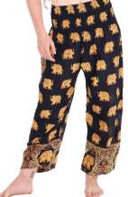 Royal Elephant Harem Pants - Black