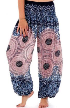 Honey Hive Harem Pants - Copper & Blue