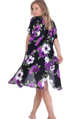 Floral Purple Kimono Cape