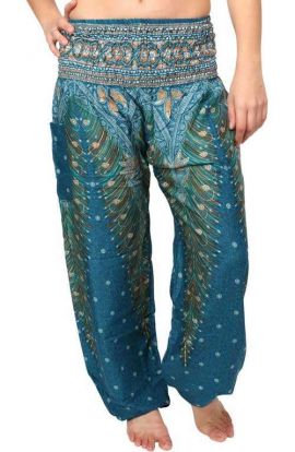 Peacock Harem Pants - Mediterranean