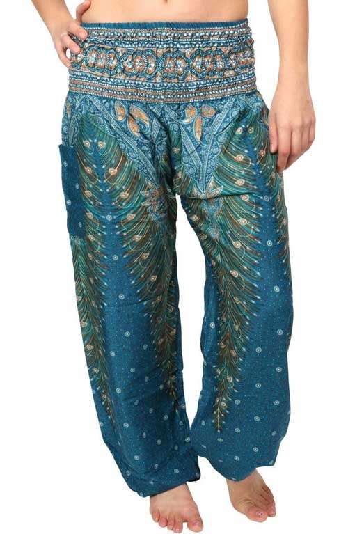 Peacock Harem Pants - Mediterranean