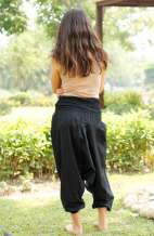Drop Crotch Harem Pants - Black