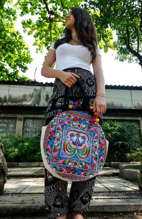 Ukrainian crossbody bag Eco friendly bag Crochet tote round bag Boho hippie  bag
