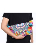 Yara Multi-Colored Clutch Bag - Tassels
