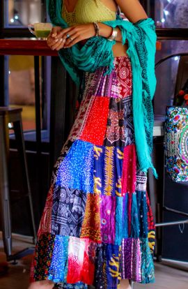 Patchwork Maxi Skirt - Mixed