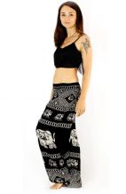 Black Tribal Elephant Harem Pants