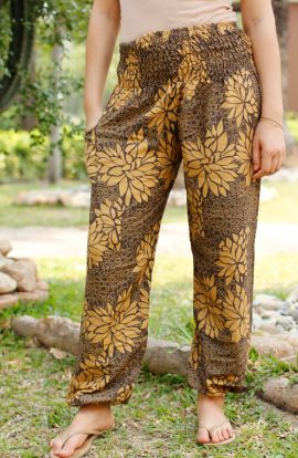Floral Harem Pants - Tawny