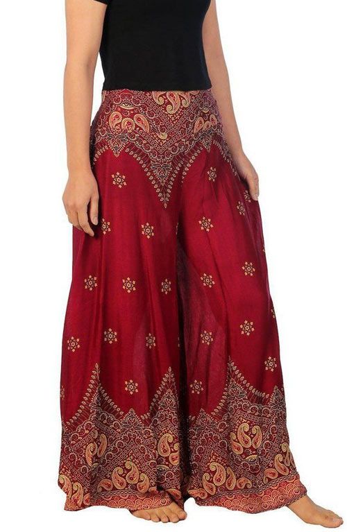 Buy Missy Plus Indian Bohemian Ethnic Paisley Print Palazzo Wide-leg Long  Pants Online in India - Etsy