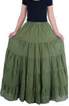 Long Maxi Cotton Skirt - Khaki