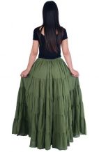 Long Maxi Cotton Skirt - Khaki