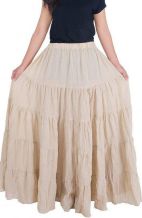 Long Cotton Maxi Skirt - Beige