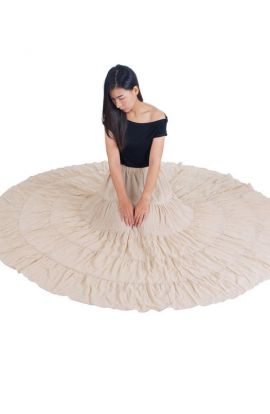 Long Cotton Maxi Skirt - Beige