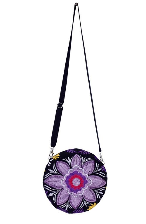 Cross Body Bag - Round Mex Violet