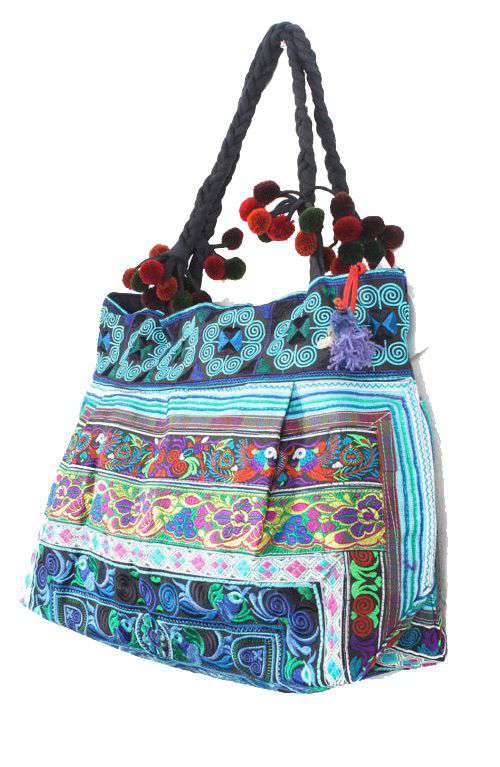 Bohemian Hmong Bag - Blue Bird Embroidered Shoulder Bag | Offbeat