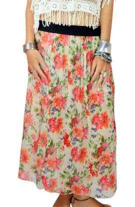 Bohemian Maxi Skirt - Floral